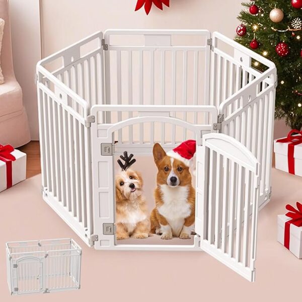 Pet Playpen with Door Dog Playpen Foldable Puppy Playpen